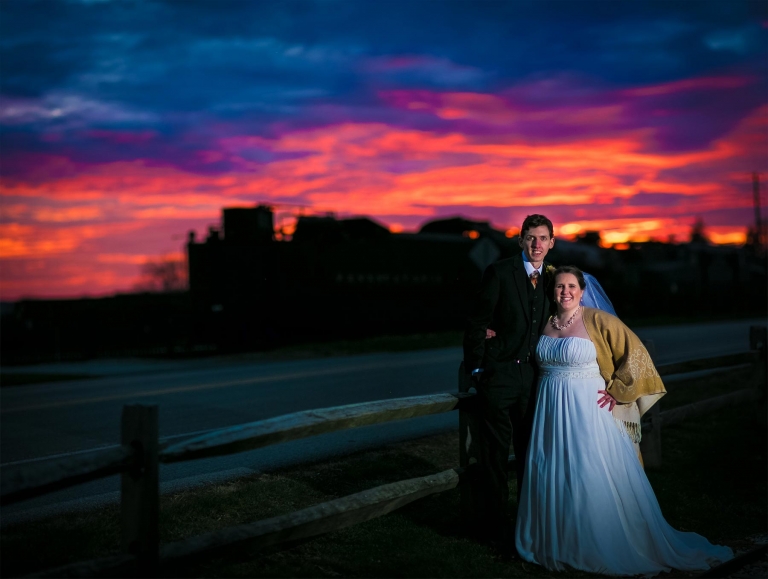 Wedding sunset photo