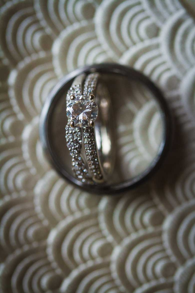 Bride wedding ring detail shot