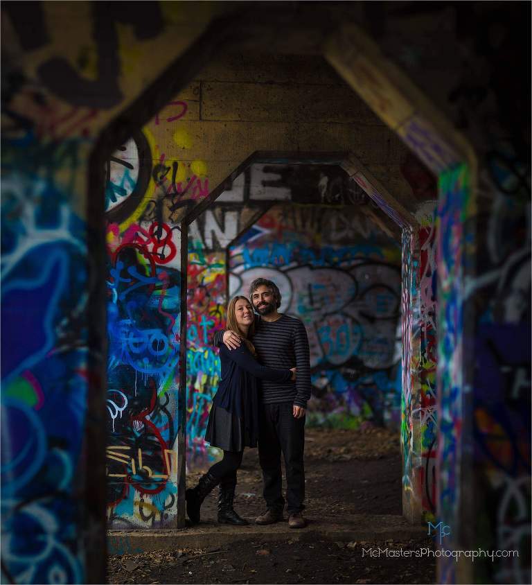 Photos taken at the graffiti pier in Philadelphia by McMasters Photography a local wedding and portrait photographer.