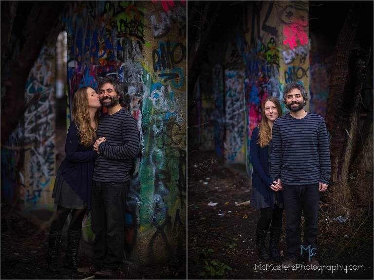 Photos taken at the graffiti pier in Philadelphia by McMasters Photography a local wedding and portrait photographer.