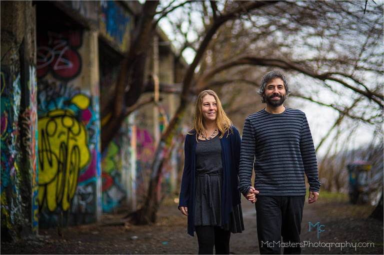 Photos taken at the graffiti pier in Philadelphia by McMasters Photography a local wedding and portrait photographer.