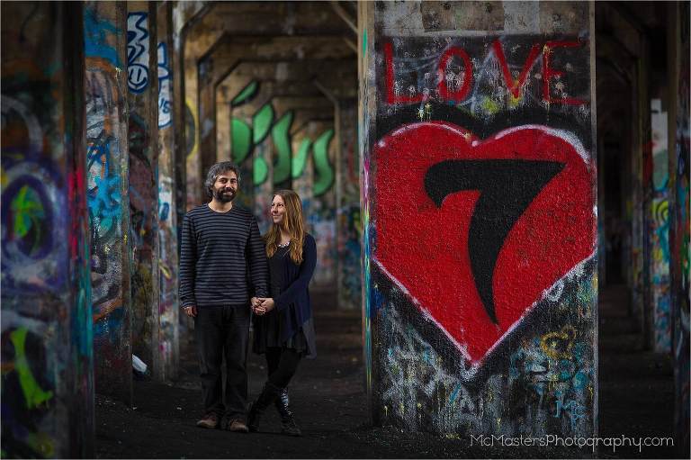 Photos taken at the graffiti pier in Philadelphia by McMasters Photography a local wedding and portrait photographer.
