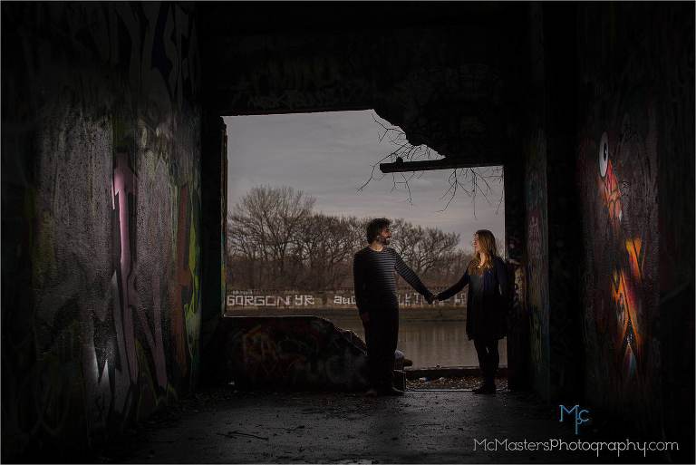Photos taken at the graffiti pier in Philadelphia by McMasters Photography a local wedding and portrait photographer.