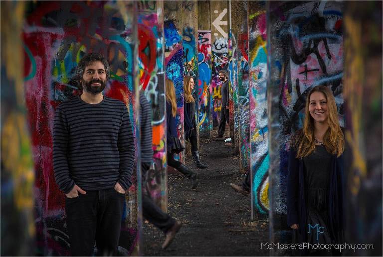 Photos taken at the graffiti pier in Philadelphia by McMasters Photography a local wedding and portrait photographer.