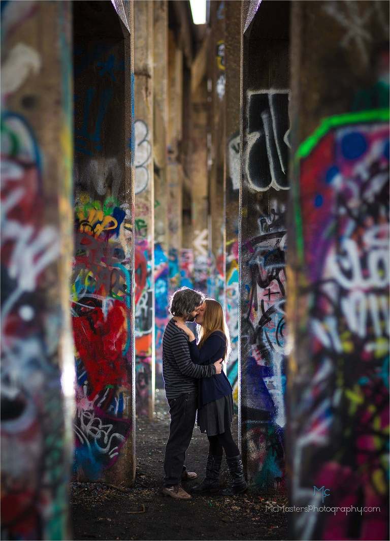 Photos taken at the graffiti pier in Philadelphia by McMasters Photography a local wedding and portrait photographer.